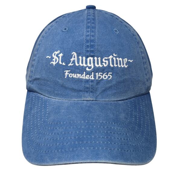 St. Augustine Founded 1565 Slideback Baseball Cap Blue One Size Adjustable - Picture 1 of 9